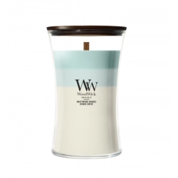 WoodWick Trilogy Driftwood Shores Świeca Zapachowa z drewnianym knotem 610 g